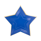 Blue Star Gold Foil Paper Plates - 8 ct.