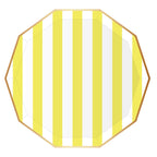 Soleil Yellow Cabana Stripe Plates - 8 ct.