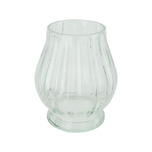 Clear Fluted Glass Vase