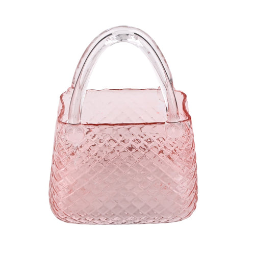 Pink Glass Handbag Vase