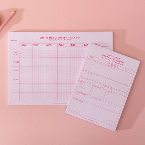Social Media Content Planning Pad - A5 Size