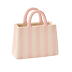 Pink Stripe Handbag Vase
