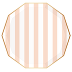 Peach Cabana Stripe Plates - 8 ct.