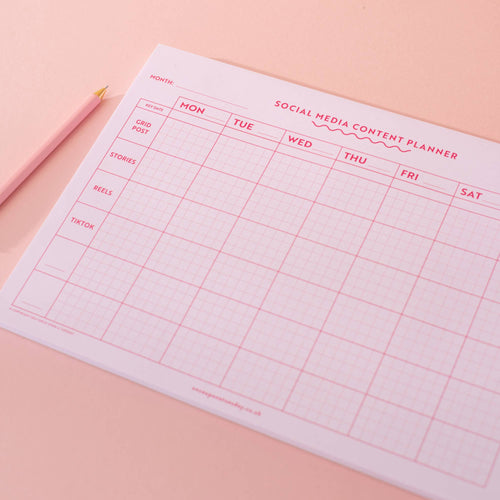 Social Media Weekly Content Planning Pad - A4 Size