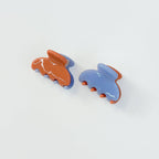 Periwinkle/Burnt Orange Jelly Hair Claws - Set of 2