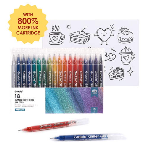 Jumbo Iridescent Glitter Gel Pen Set of 18