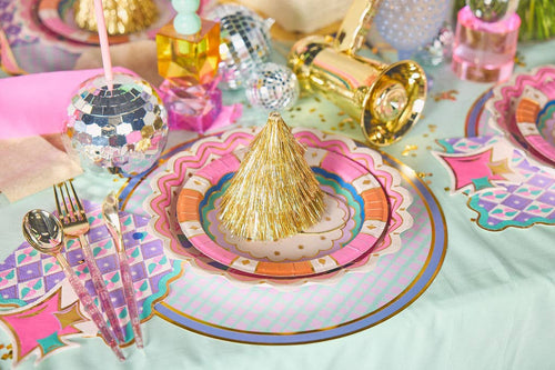 Golden Girl Mini Gold Fringe Party Hats Set