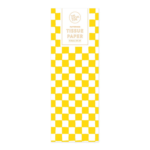 Yellow Checker Tissue Paper