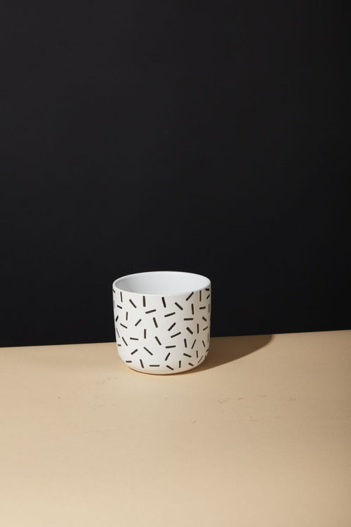 White Sprinkle Planter Pot