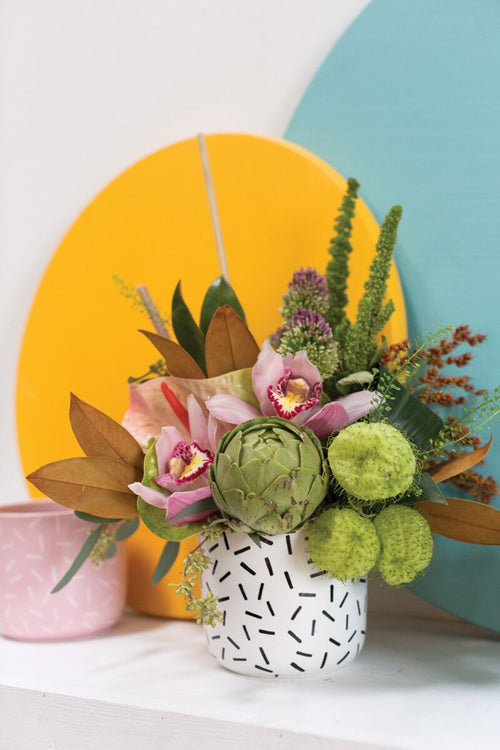 White Sprinkle Planter Pot