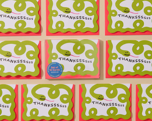 Snake Scalloped Thanks Notecard Set