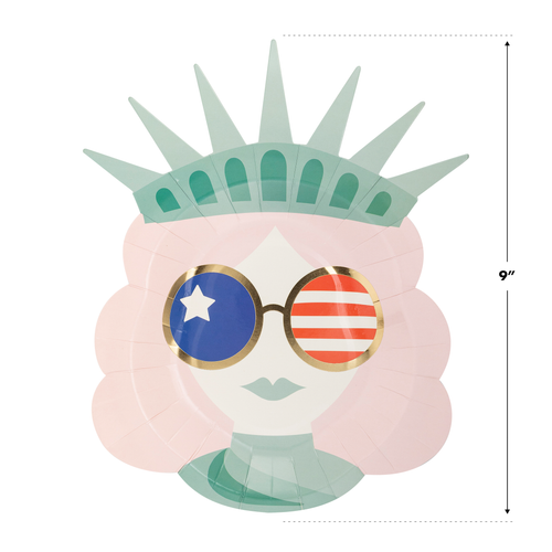 Lady Liberty Shaped Plates - 8 ct.