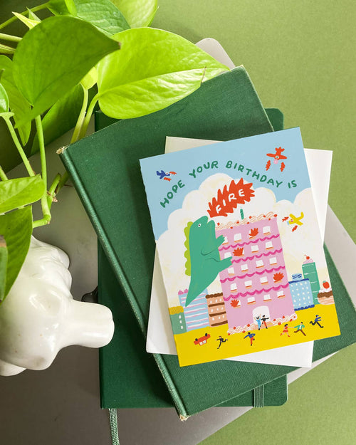 Godzilla Fire Birthday Card