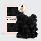 Satin Sleep Scrunchies 5pc Set - Black