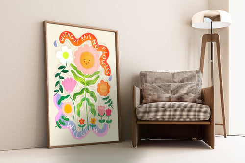 Happy Flowers A3 Art Print