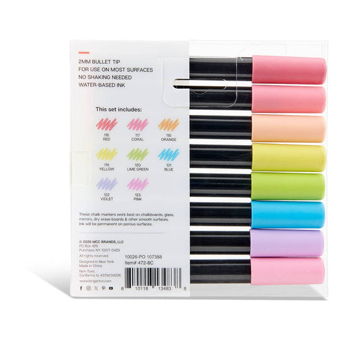 Chalk Markers – Pastel Palette, 8 Colors