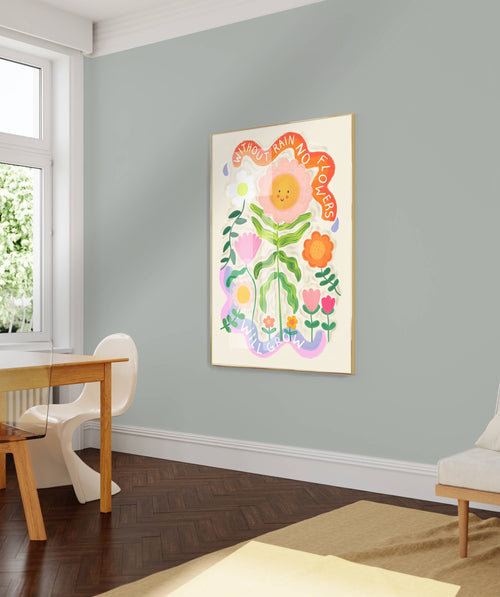 Happy Flowers A3 Art Print