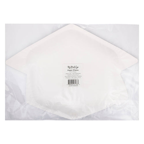Graduation Cap Shaped Plates - 8 ct.