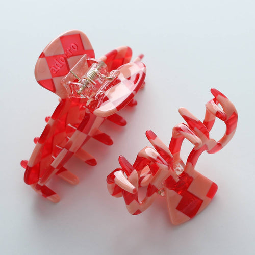 Checkmate Medium Assorted Claw Clips - Red