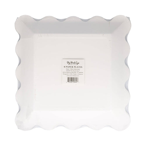 FAL1243 - Falloween Plaid Scalloped Square Paper Plate