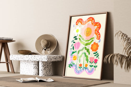 Happy Flowers A3 Art Print