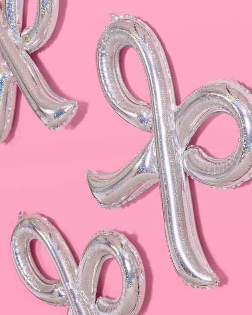 Shimmer Bow Foil Balloons - 4 Pack - No Helium