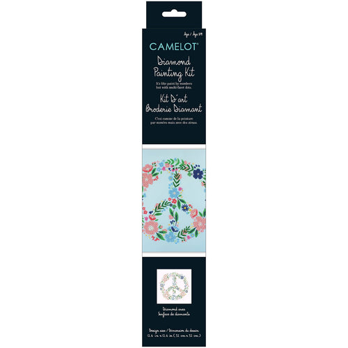 Floral Peace Sign Diamond Painting Kit