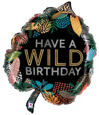 Wild Birthday Tropical Leaf Foil Balloon