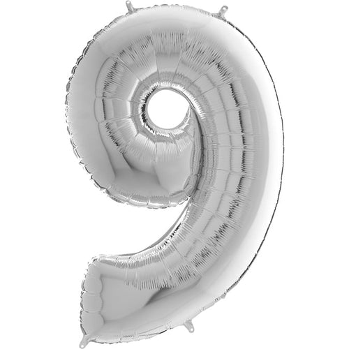 Foil Number Balloons - Silver