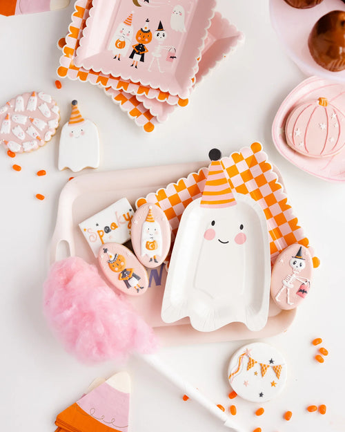 Party Ghost Shaped Paper Plates - 8 ct.