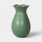 Green Scalloped Vase