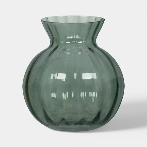 Round Fluted Glass Vase