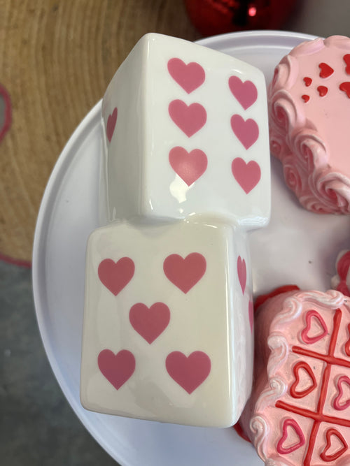 Pink dice vase