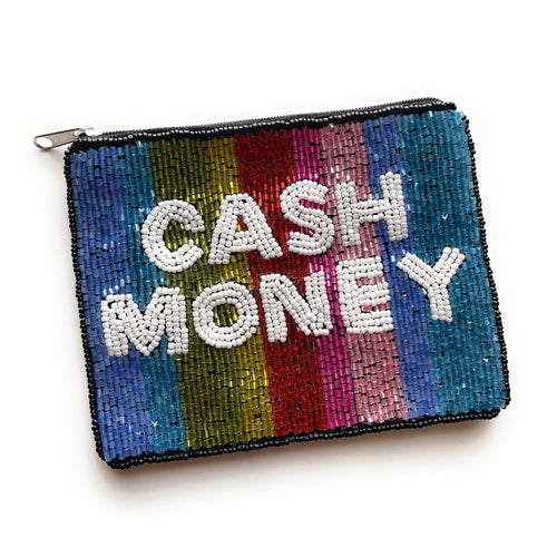 CASH MONEY Bright Beaded Coin Purse