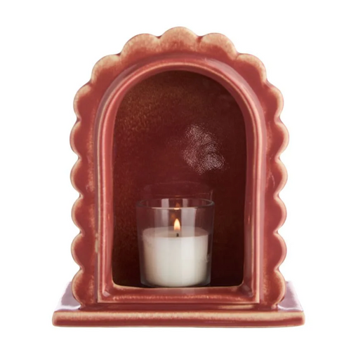 Pink Ceramic Arch Tealight Candle Holder