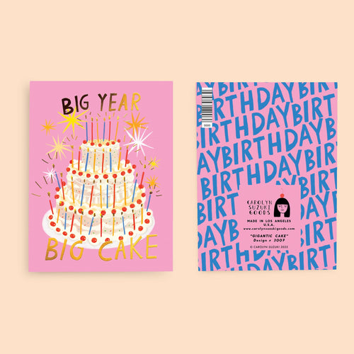 Big Year Big Cake Birthday Card