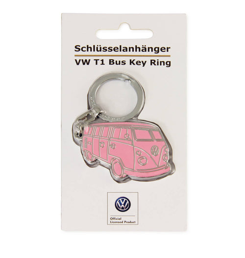 VW Bus Enamel Key Ring - Pink