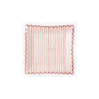 Red Striped Scalloped Plates - 8 ct.