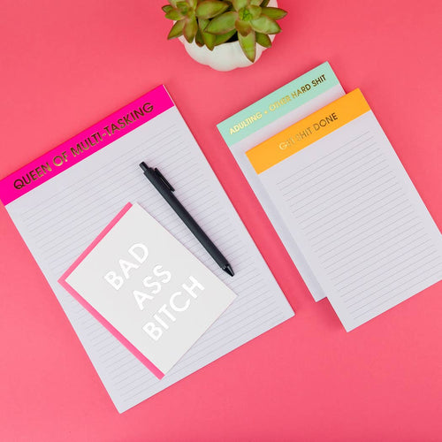 Get Shit Done Notepad - Lined Notepad - Perforated Sheets - Orange