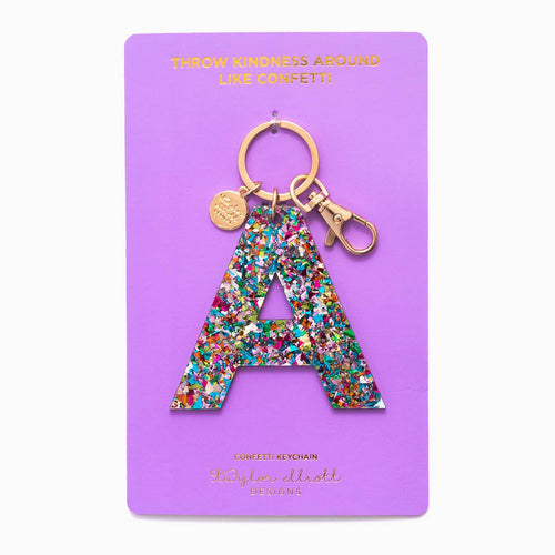 Letter Keychains - Colorful Confetti