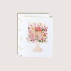 Happy Birthday Cake with Flowers Greeting Card