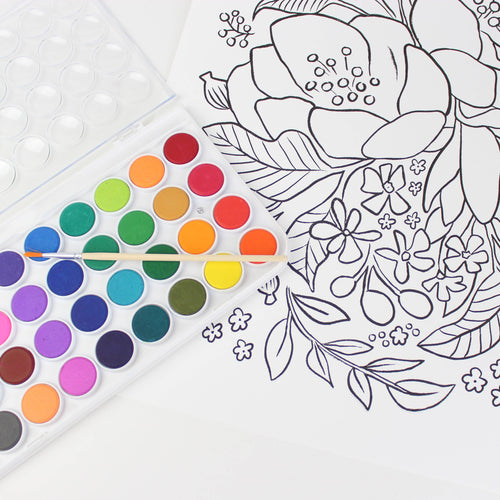 Paintable Botanical Art Print - Set of 2