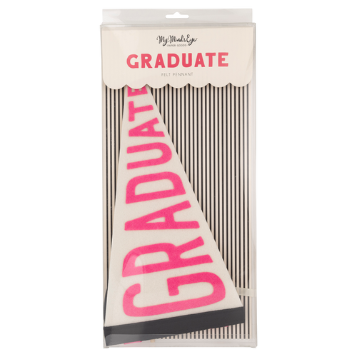 Pink Graduate Felt Pennant Banner