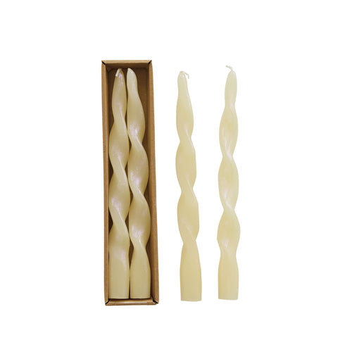 Iridescent Twisted Taper Candles