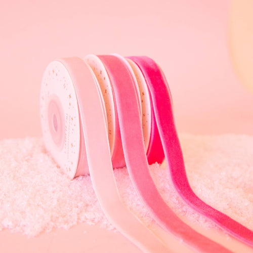 Holiday Velvet Ribbon Pack - Pink