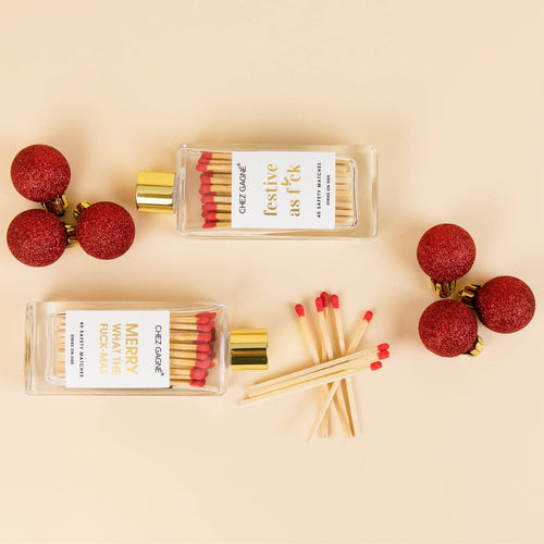 Glass Bottle Matchsticks - Festive As F*ck Matches