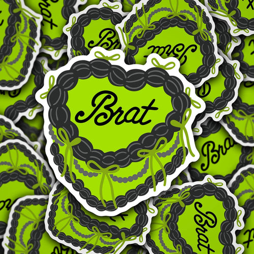 Green Brat Vintage Cake Sticker