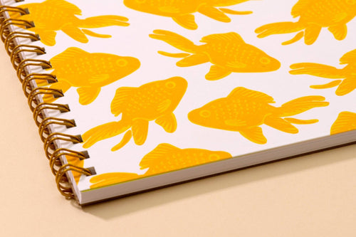 Koi Goldfish Letterpress Spiral Notebook