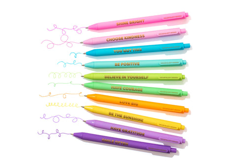 Motivational Gel Pen Set - 10 Colors