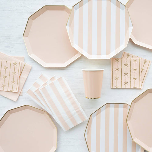 Peach Cabana Stripe Plates - 8 ct.